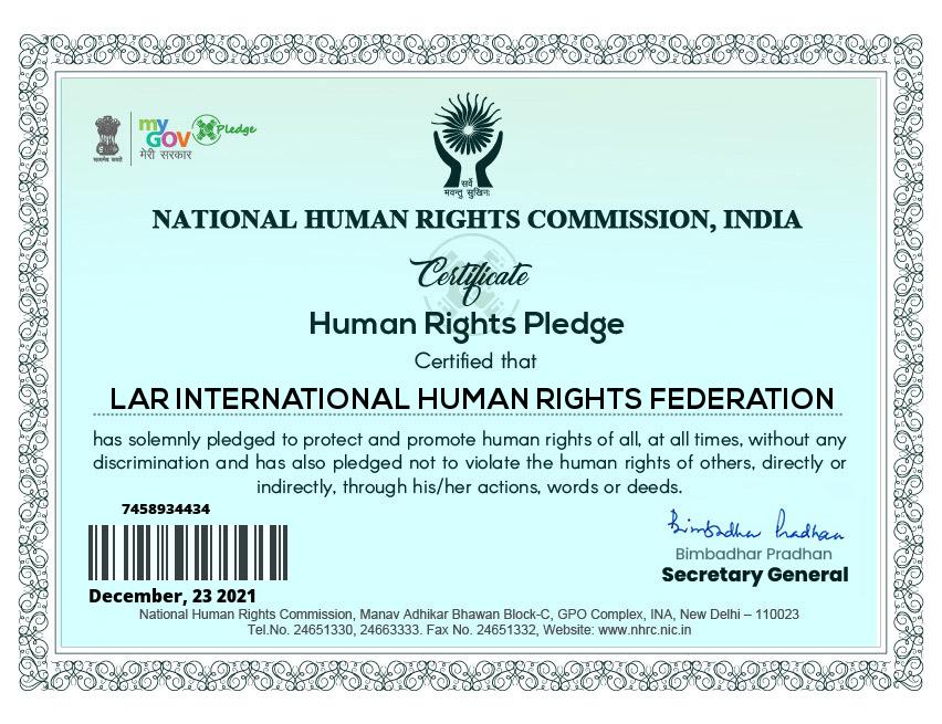 National Human Rights Commission - Human Rights Pledge